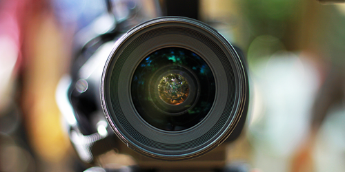 Picture facing straight into the lens of a camera.