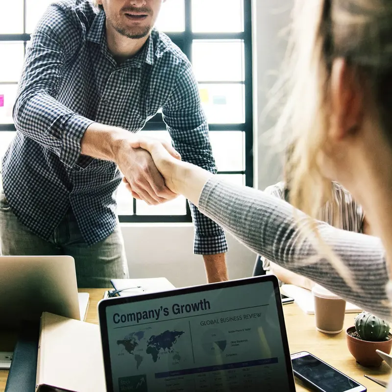 Two people shaking hands